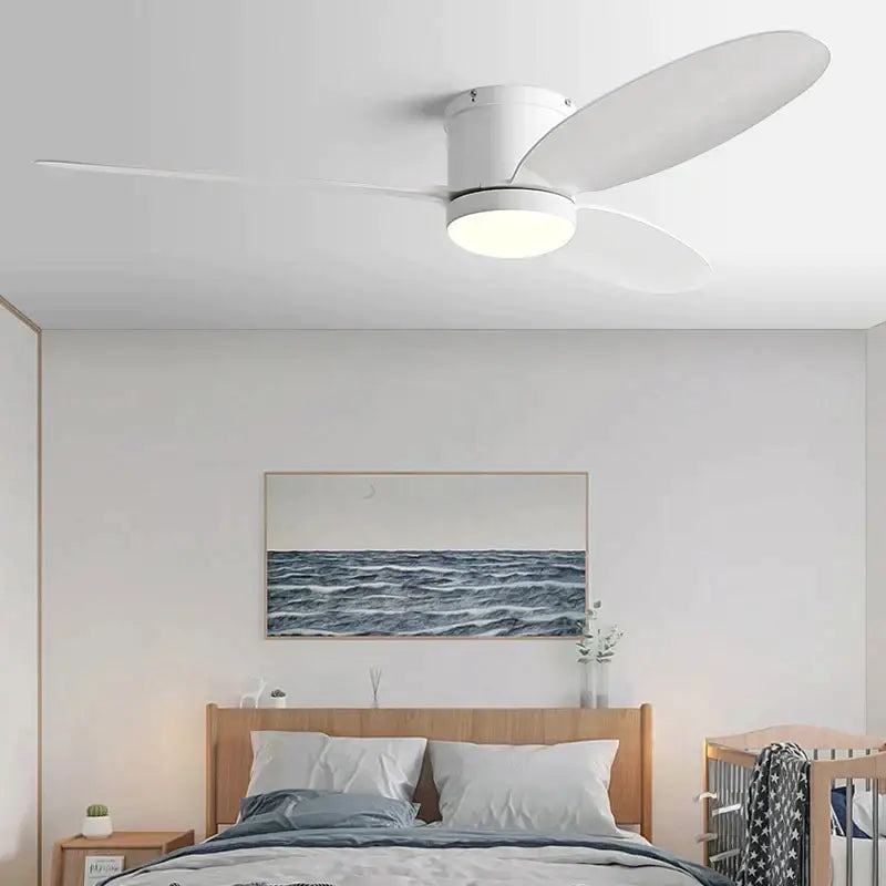 Black Wood Ceiling Fan 52-Inch with LED Light