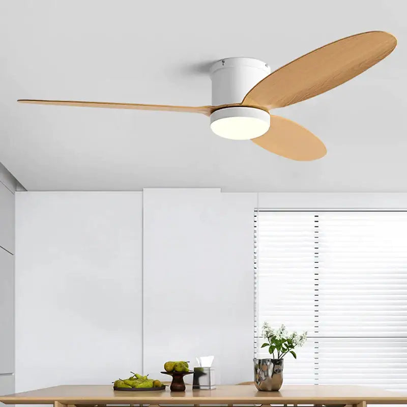 Black Wood Ceiling Fan 52-Inch with LED Light