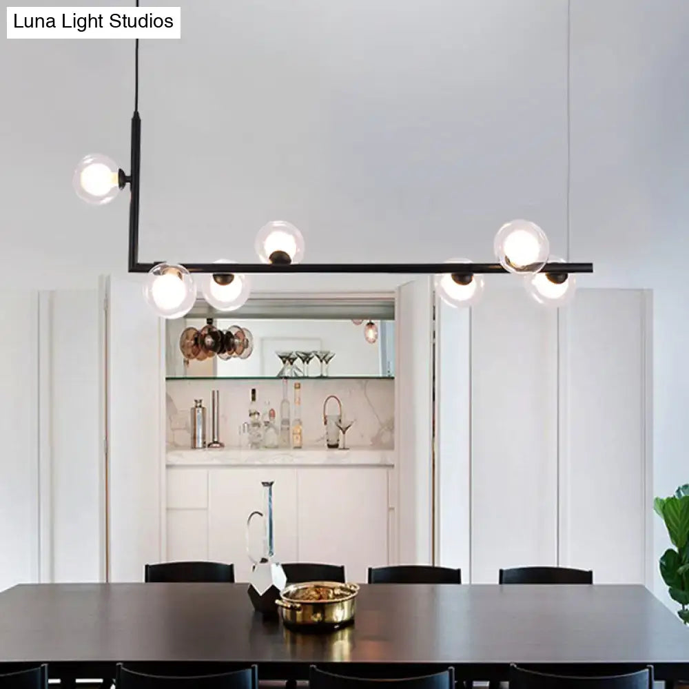 Black Glass Arm Chandelier
