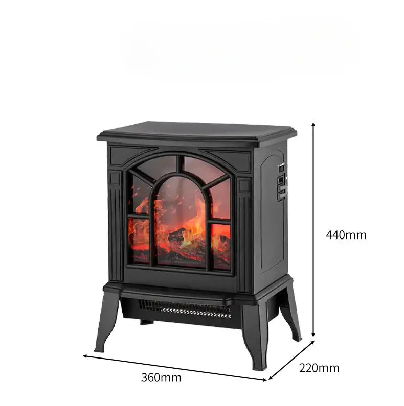 Black Arched Electric Fireplace