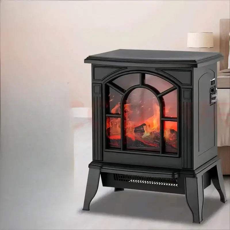 Black Arched Electric Fireplace