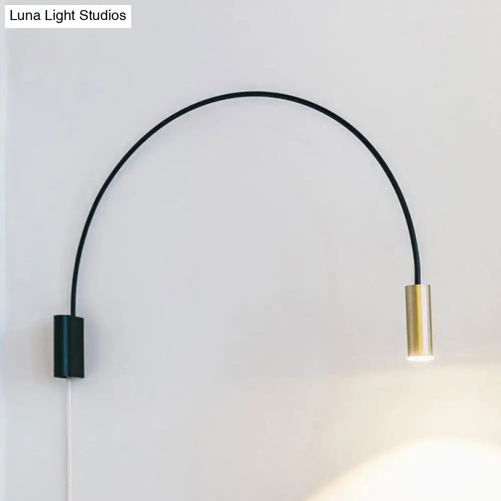 Black Arched LED Wall Light