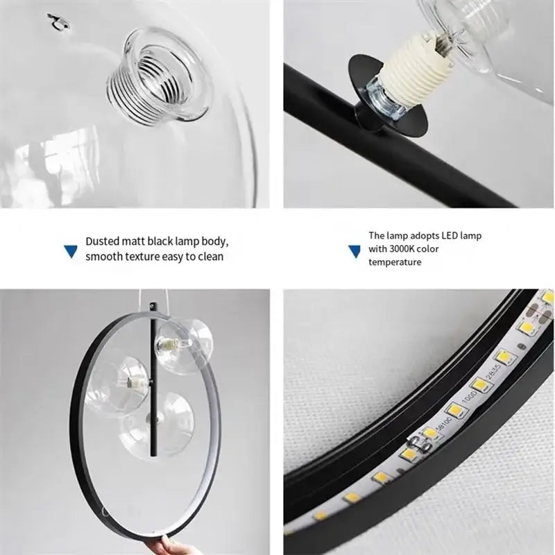 Black Ball Bubble LED Chandelier