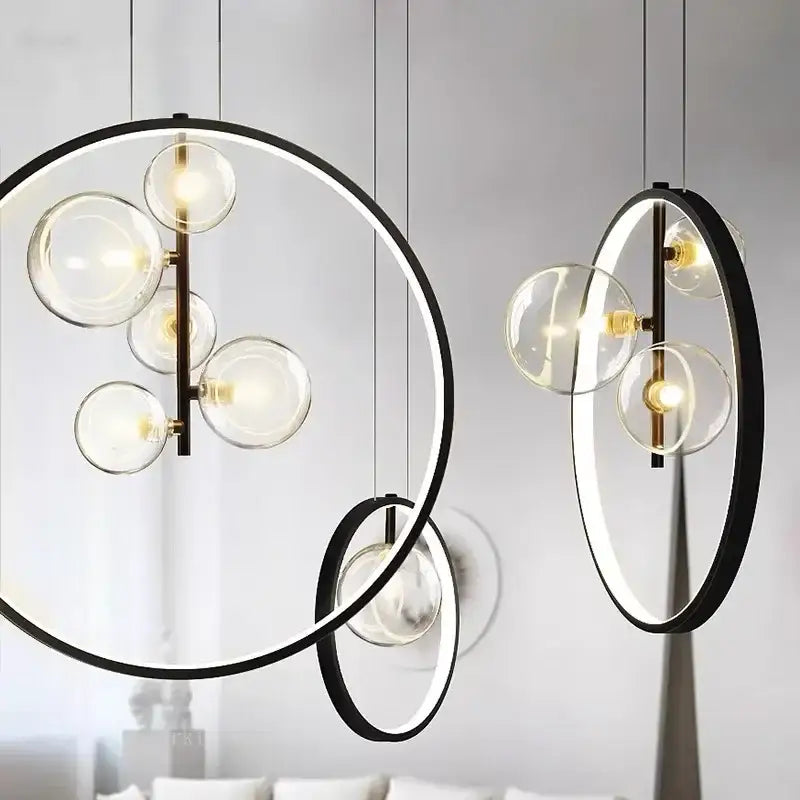 Black Ball Bubble LED Chandelier