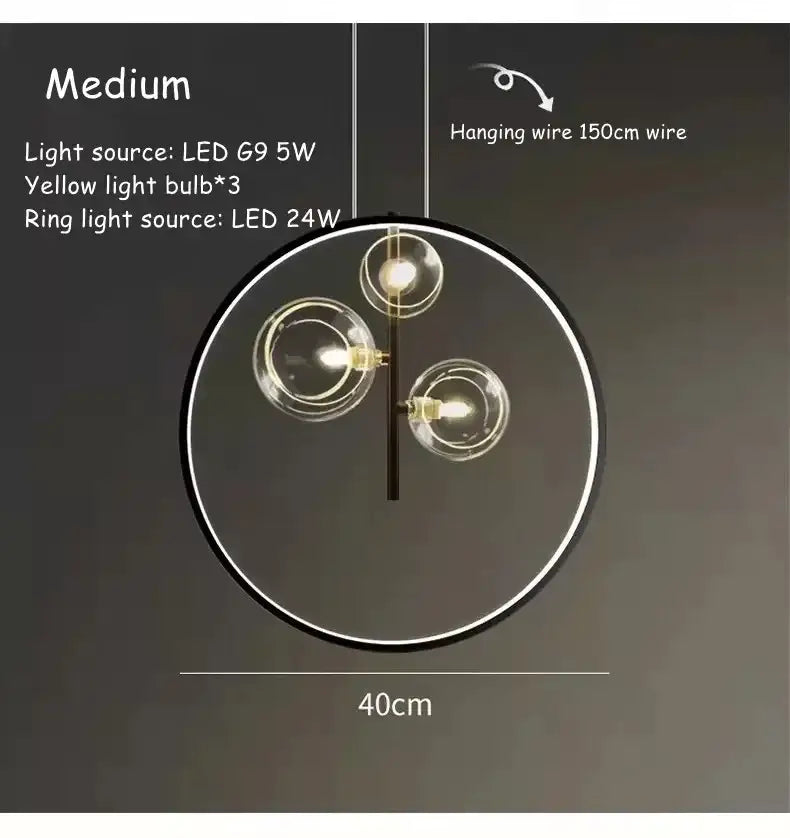 Black Ball Bubble LED Chandelier