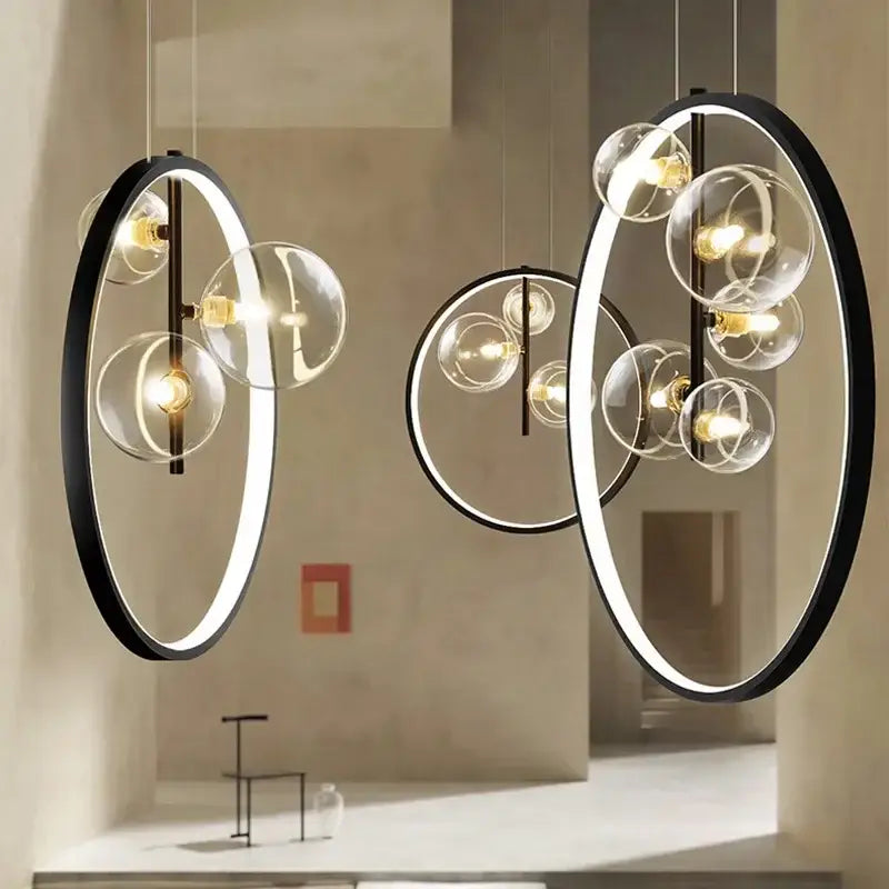 Black Ball Bubble LED Chandelier