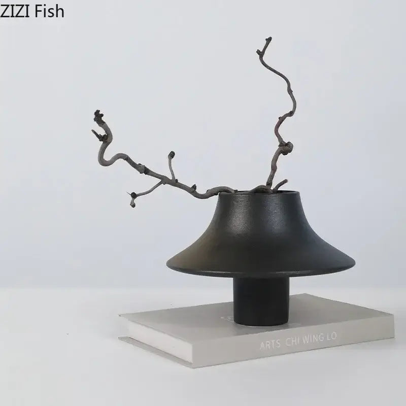 Black Ceramic Vase