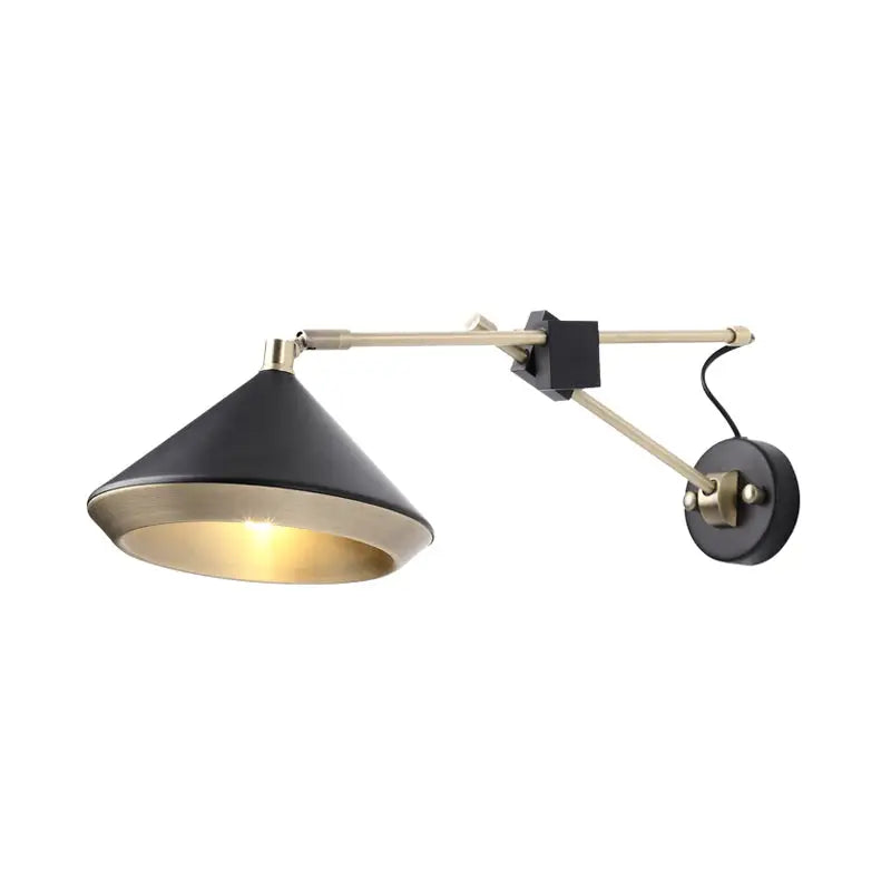 Black Brass Arm Wall Sconce