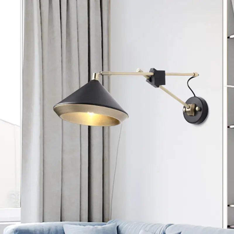 Black Brass Arm Wall Sconce