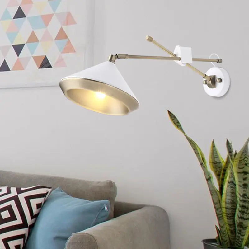 Black Brass Arm Wall Sconce