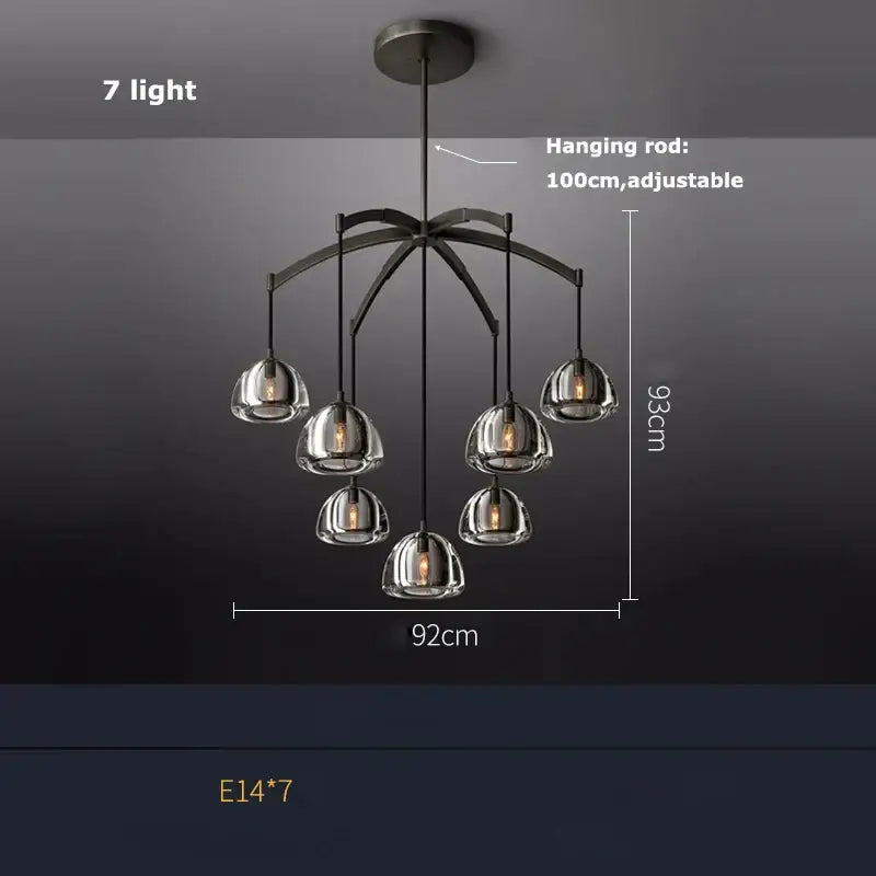 Black Brass Crystal Chandelier
