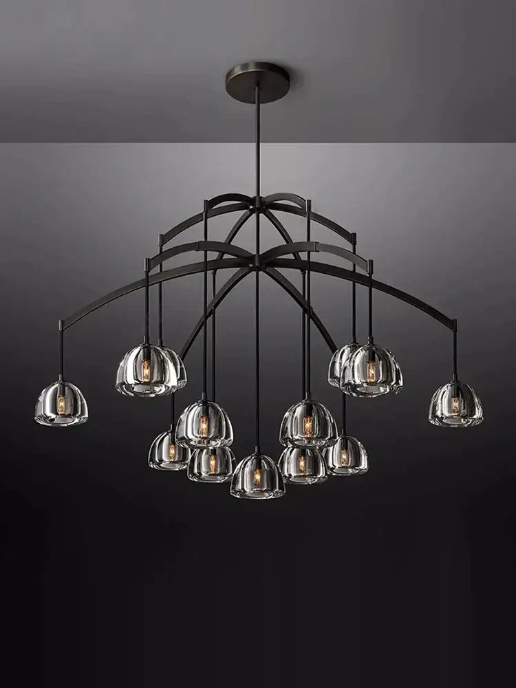Black Brass Crystal Chandelier