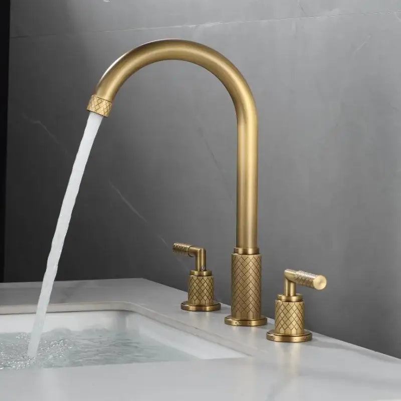 Black Brass Basin Faucet with Waterfall Effect
