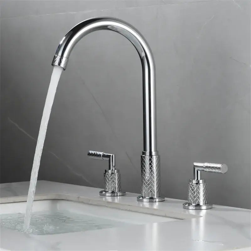 Black Brass Basin Faucet with Waterfall Effect