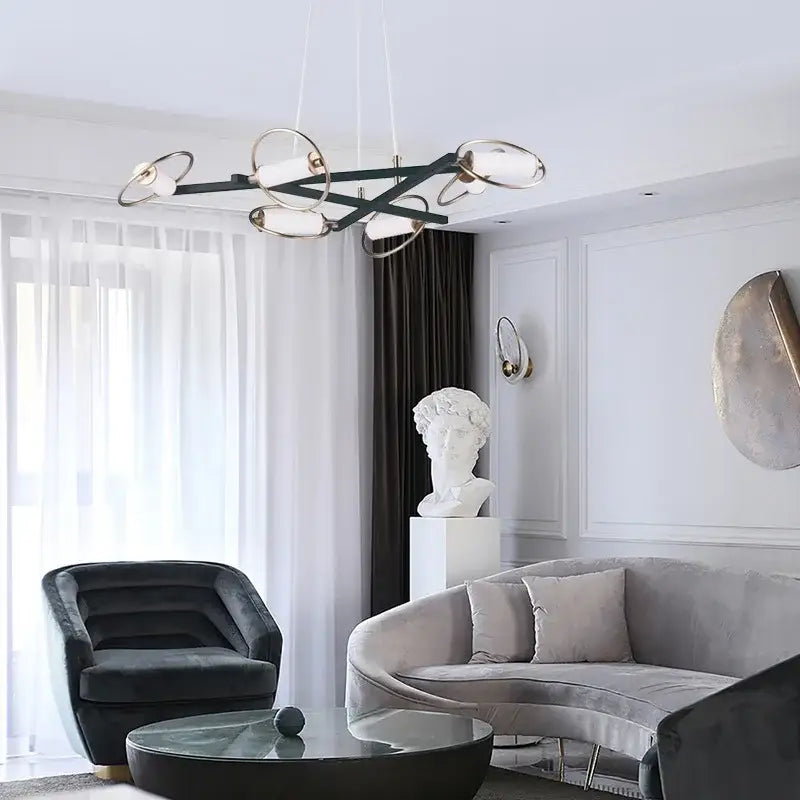 Black Brass LED Chandelier