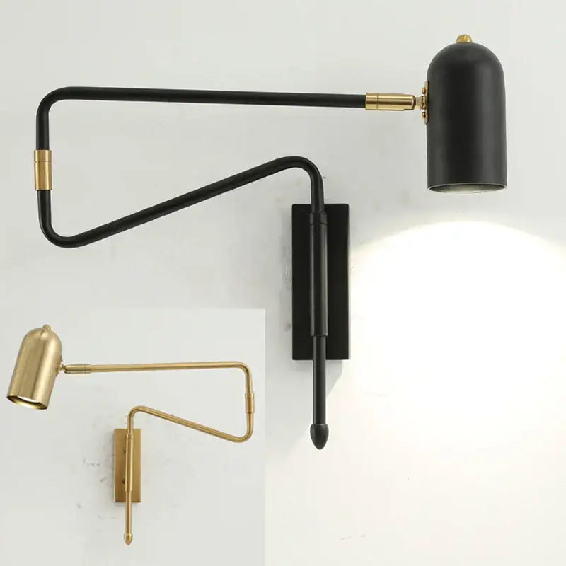 Black Brass Long-Arm Lamp