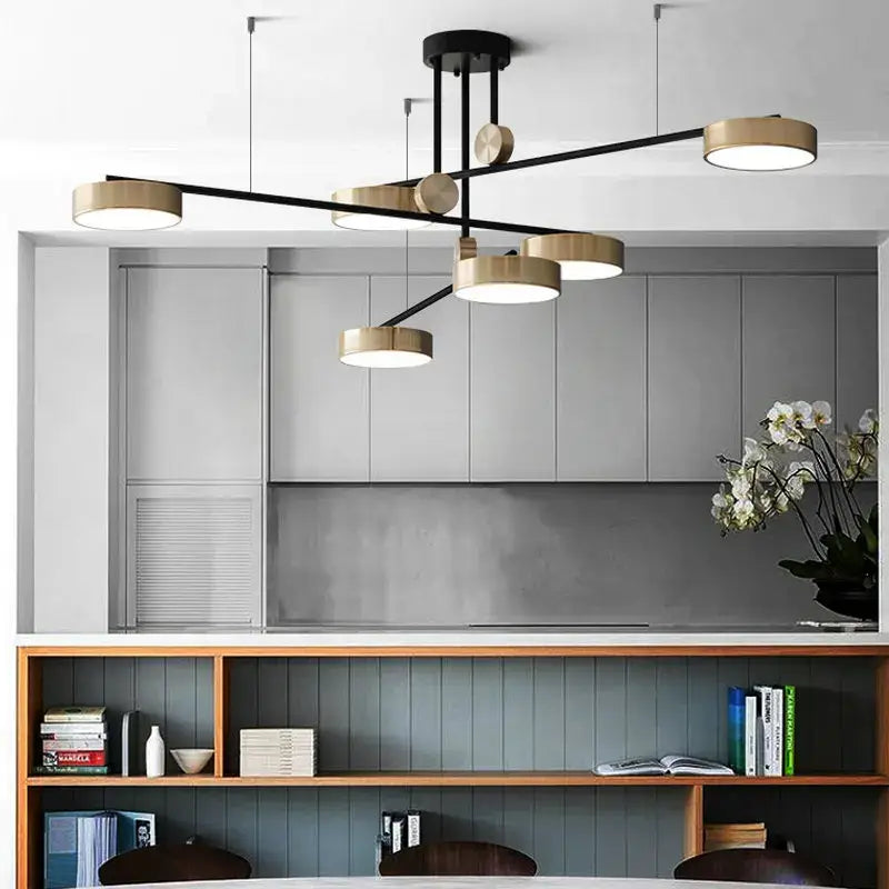 Black Brass Geometric Chandelier