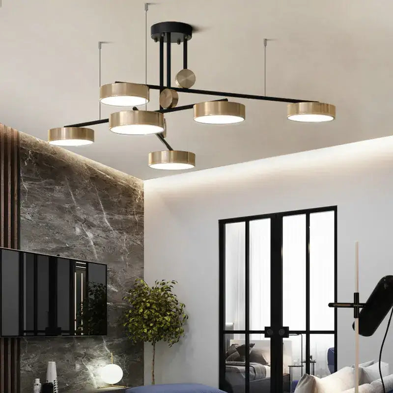 Black Brass Geometric Chandelier