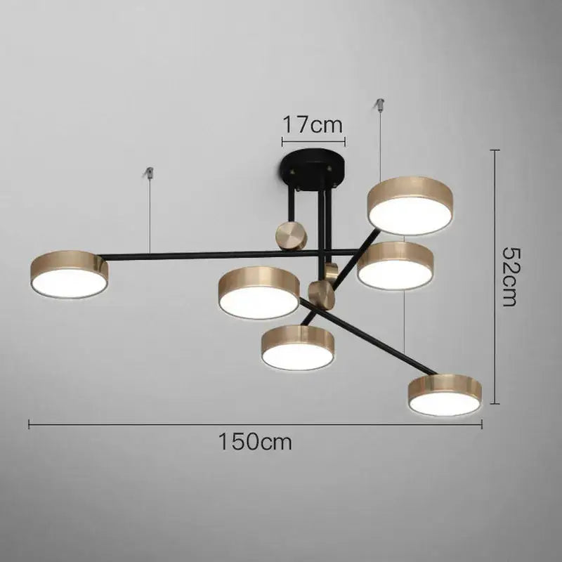 Black Brass Geometric Chandelier