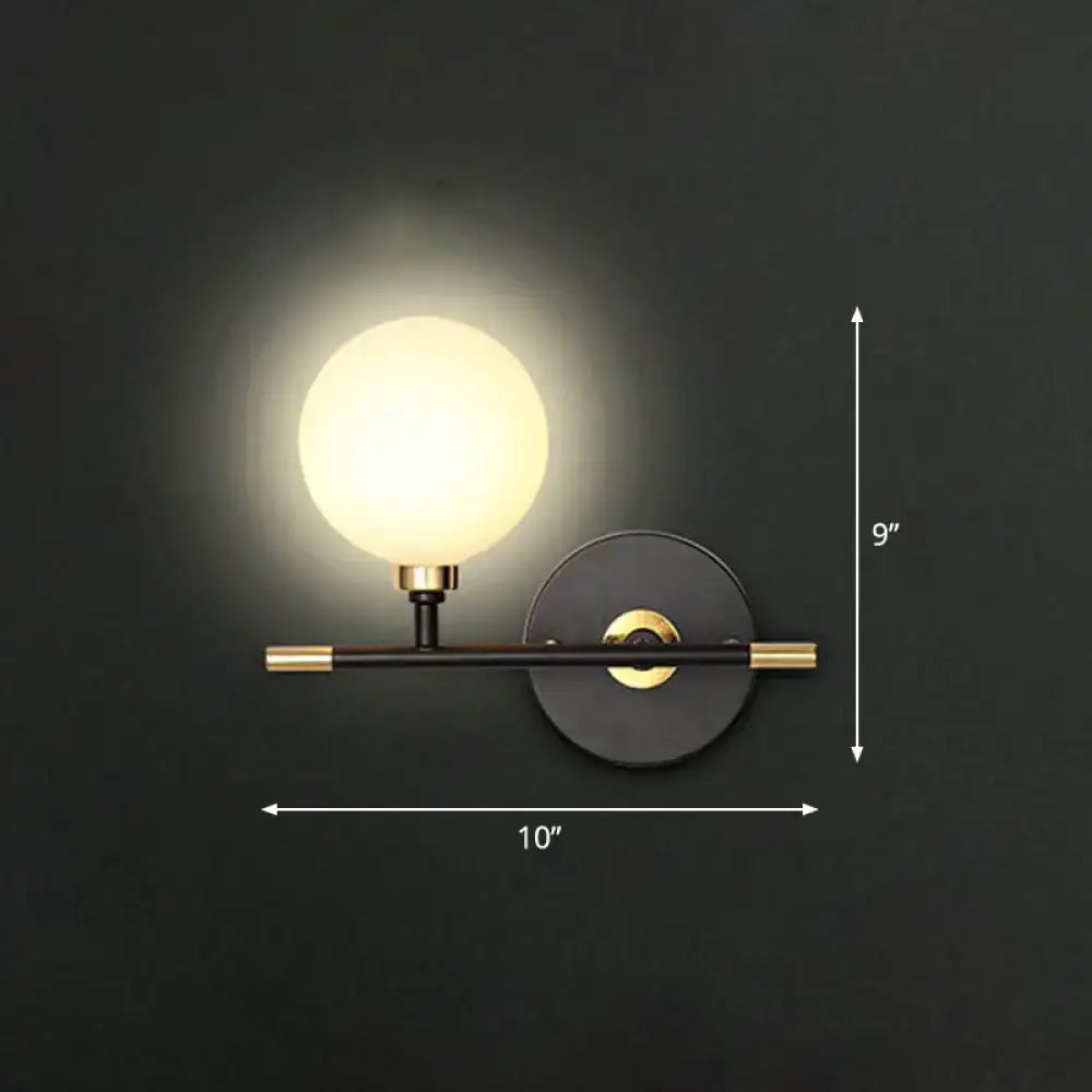 Black Brass Glass Sconce