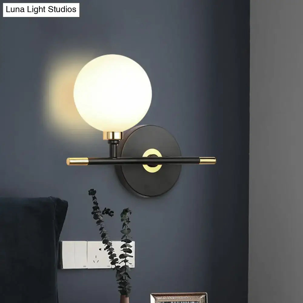 Black Brass Glass Sconce
