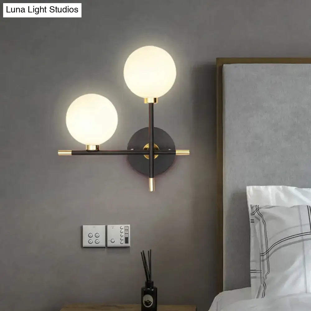 Black Brass Glass Sconce