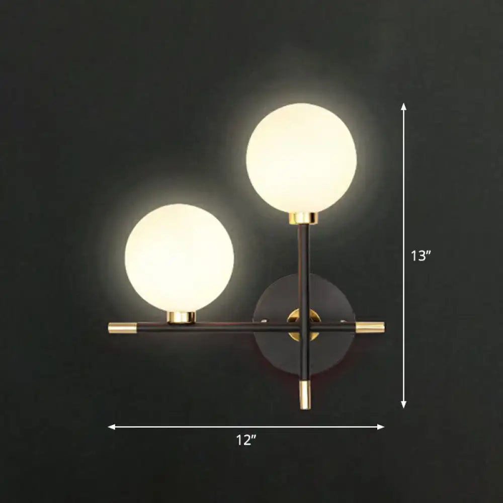Black Brass Glass Sconce