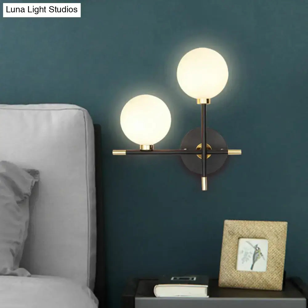 Black Brass Glass Sconce