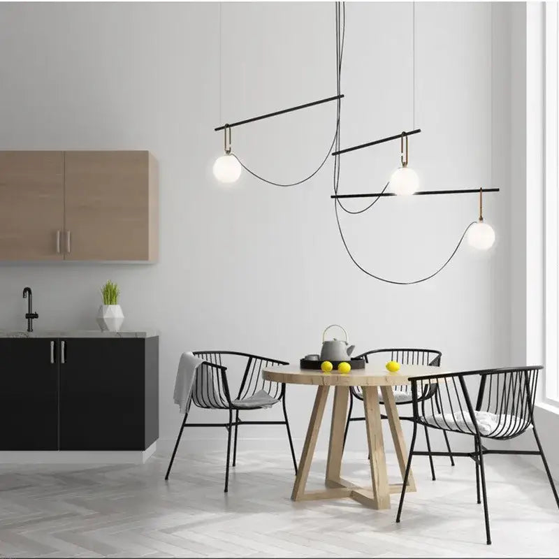 Brass Glass Pendant Light with Three-Light Design