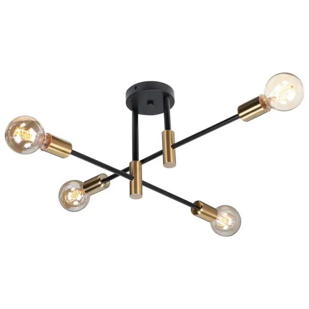 Brass Industrial Chandelier with LED Lighting
