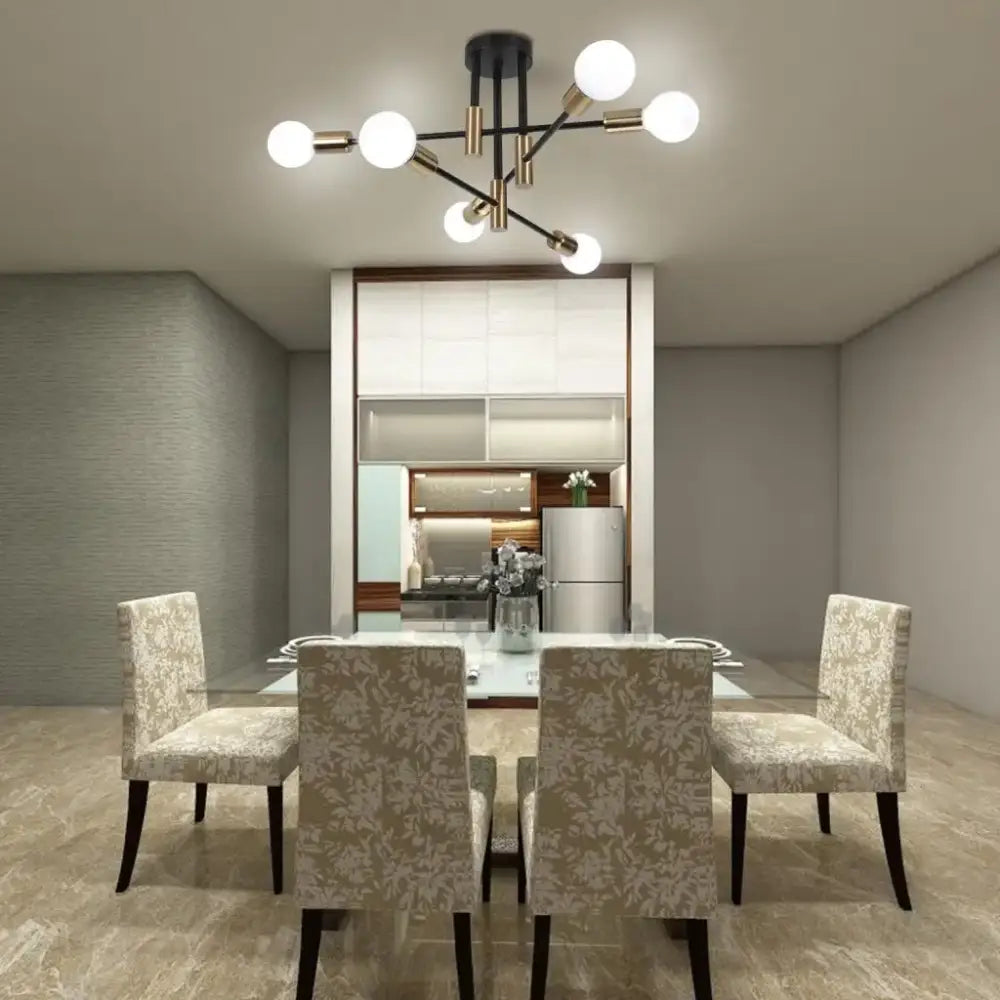Brass Industrial Chandelier with LED Lighting