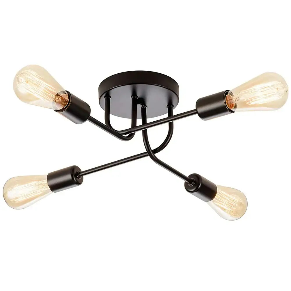Brass Industrial Chandelier with LED Lighting