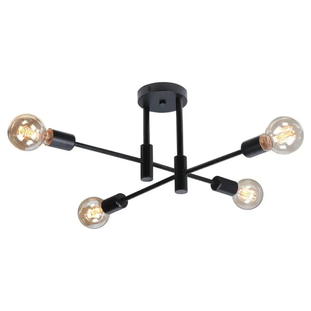 Brass Industrial Chandelier with LED Lighting
