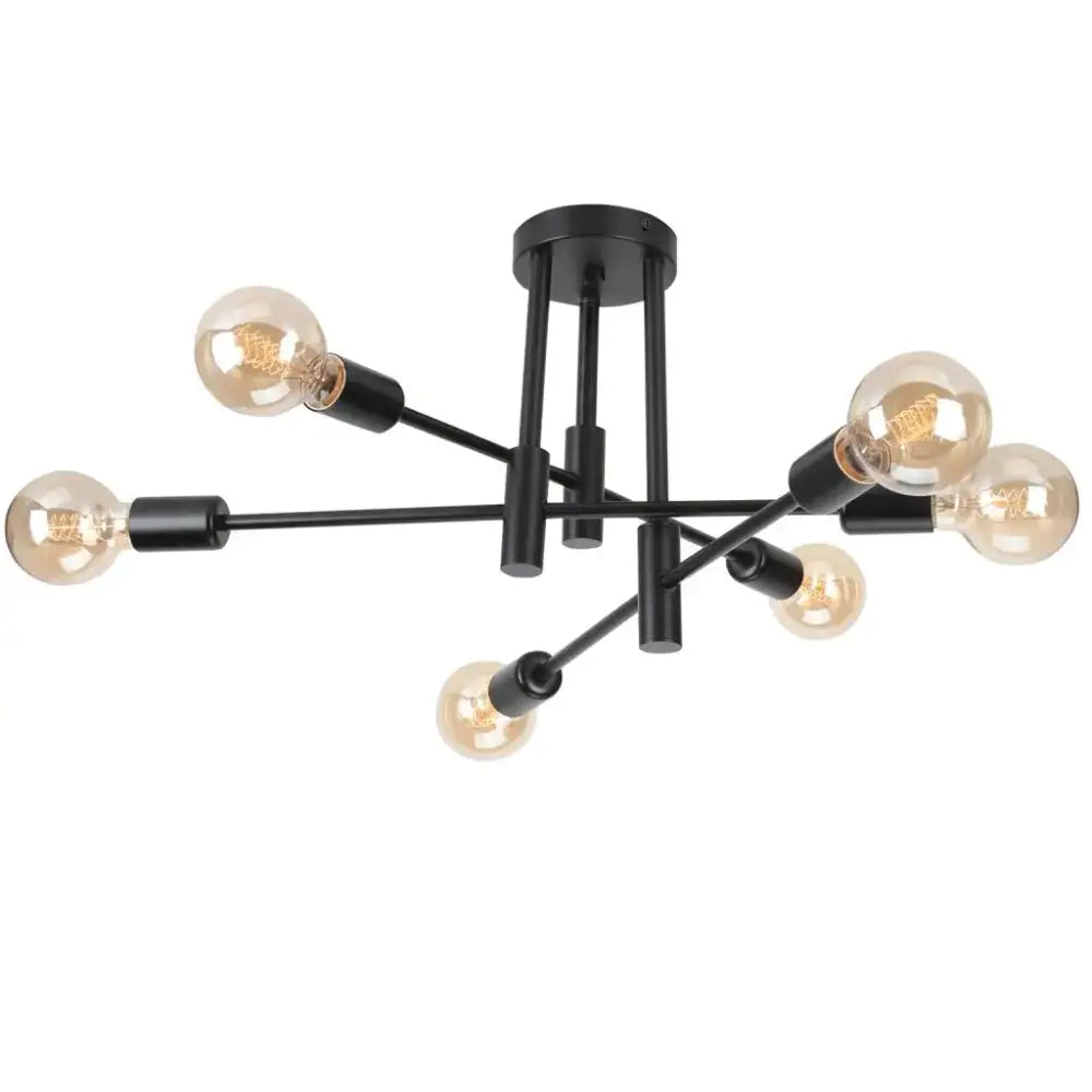 Brass Industrial Chandelier with LED Lighting