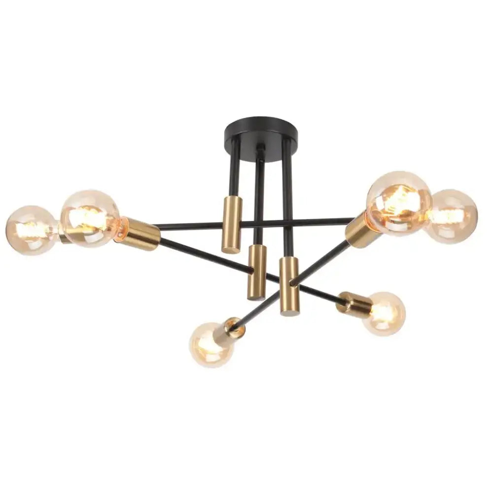 Brass Industrial Chandelier with LED Lighting