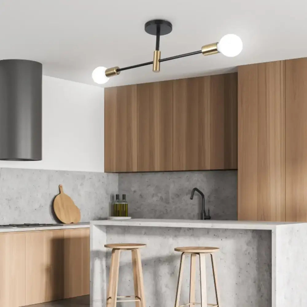 Brass Industrial Chandelier with LED Lighting