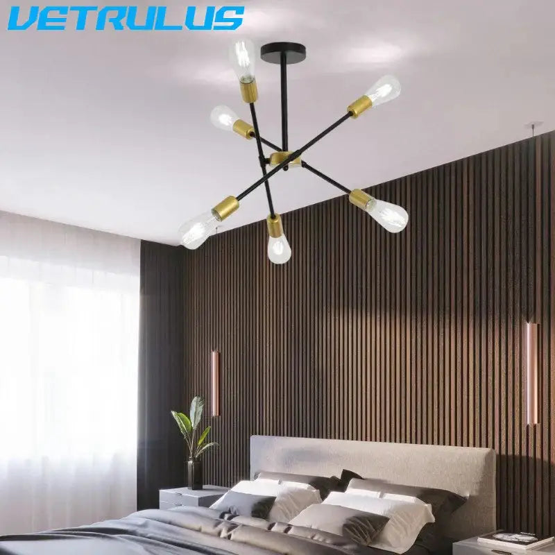 Brass Iron Sputnik Chandelier