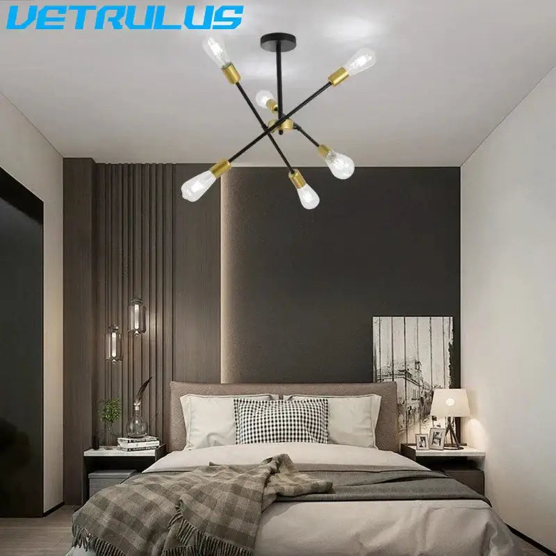 Brass Iron Sputnik Chandelier