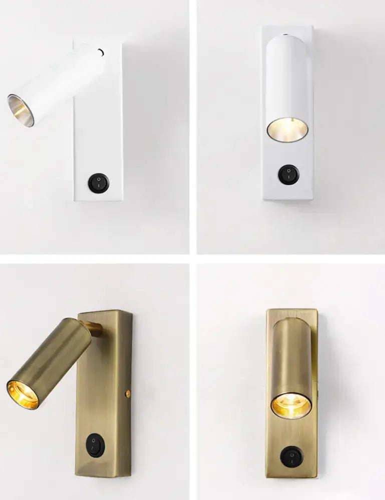 Black Brass LED Wall Lamp with USB Port
