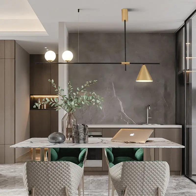 Black Brass Linear Chandelier