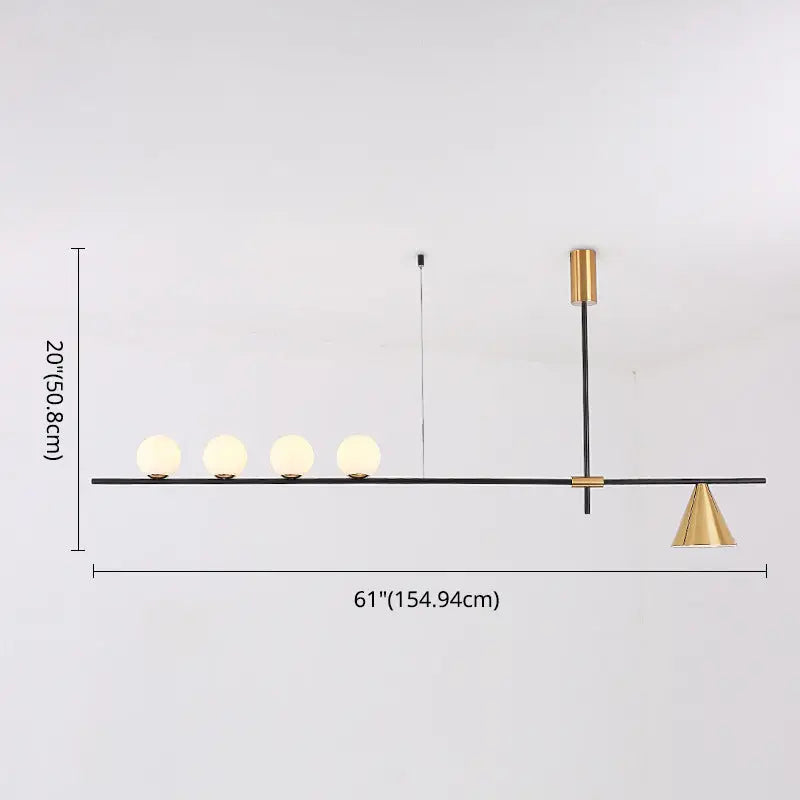 Black Brass Linear Chandelier