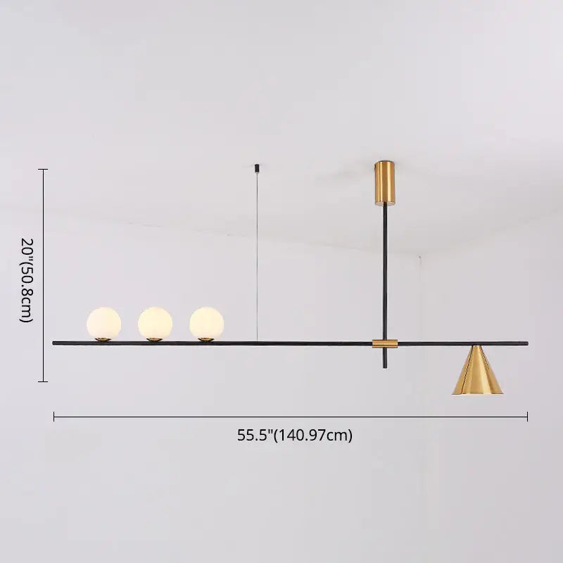 Black Brass Linear Chandelier