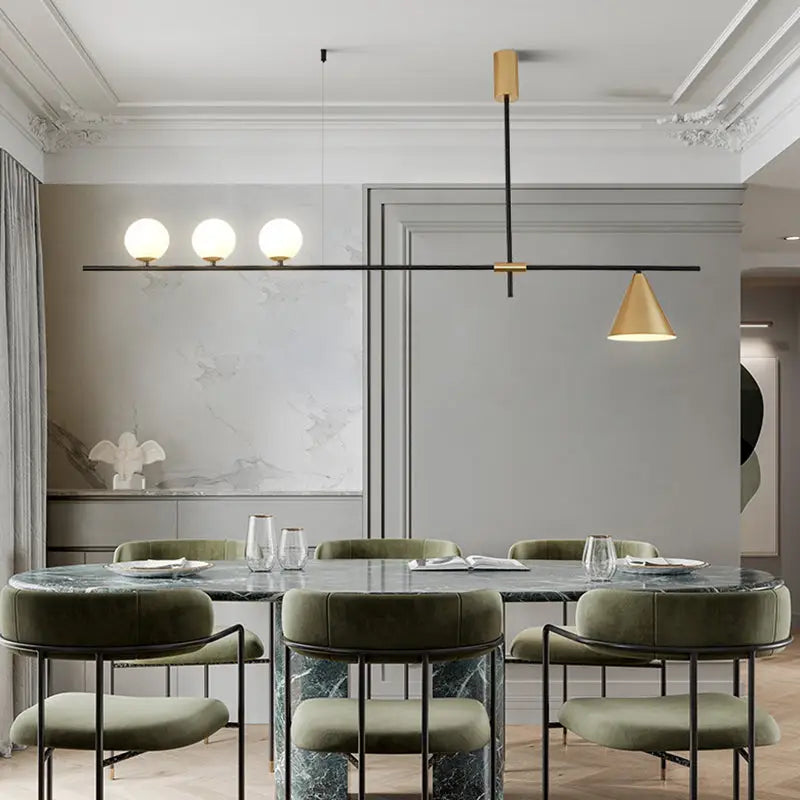 Black Brass Linear Chandelier