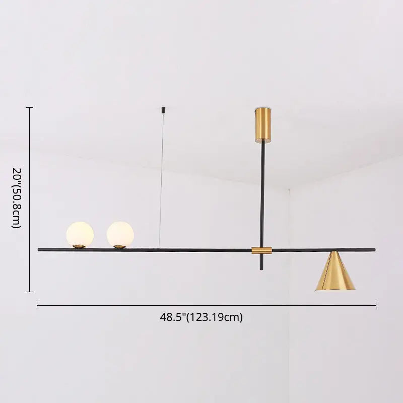 Black Brass Linear Chandelier