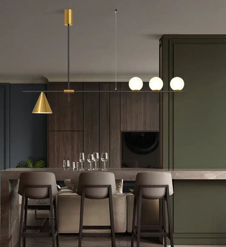 Black Brass Linear Chandelier