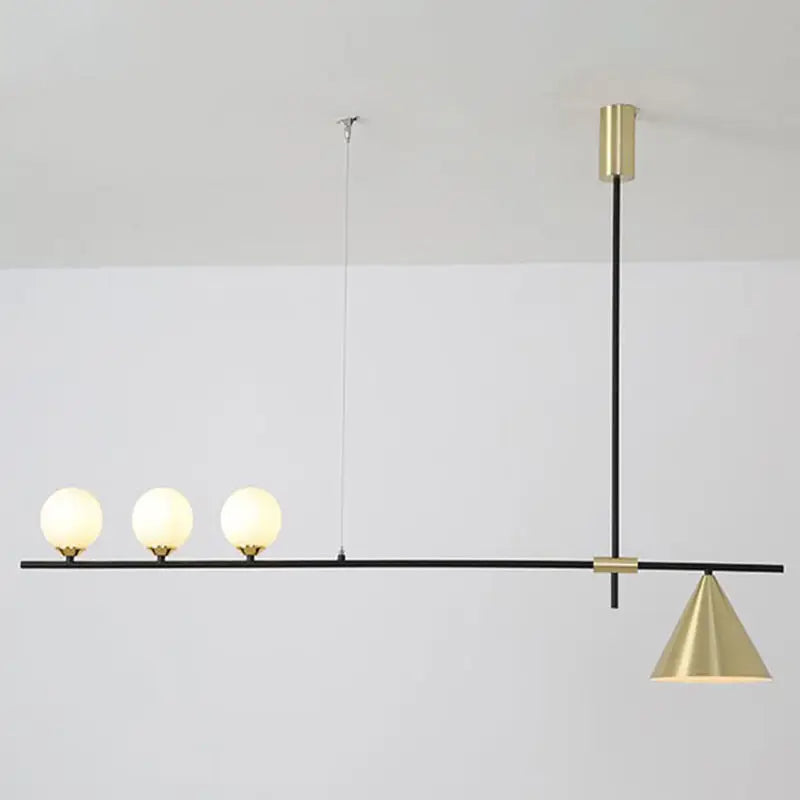 Black Brass Linear Chandelier