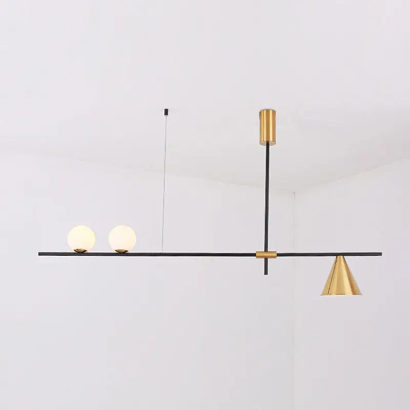 Black Brass Linear Chandelier