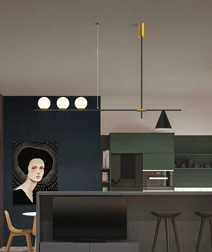Black Brass Linear Chandelier
