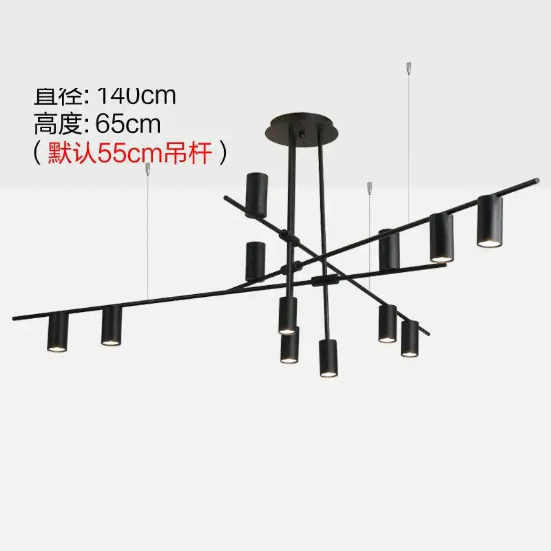 Black Minimalist Pendant Light 12-Head