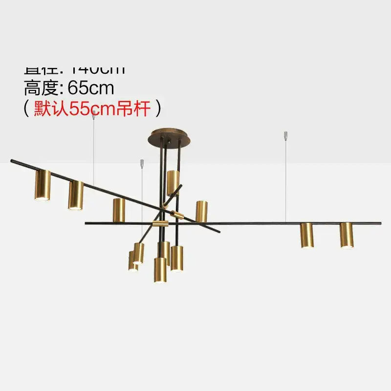 Black Minimalist Pendant Light 12-Head
